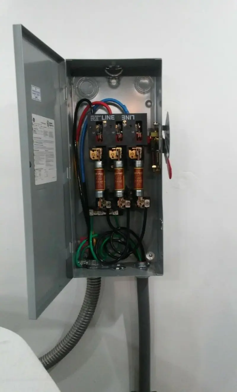 Three-phase disconnect switch installed for Electrical Wiring & Rewiring in Centreville